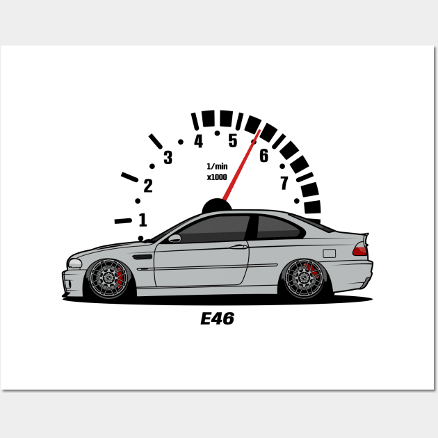 Silver E46 Wall Art by turboosted